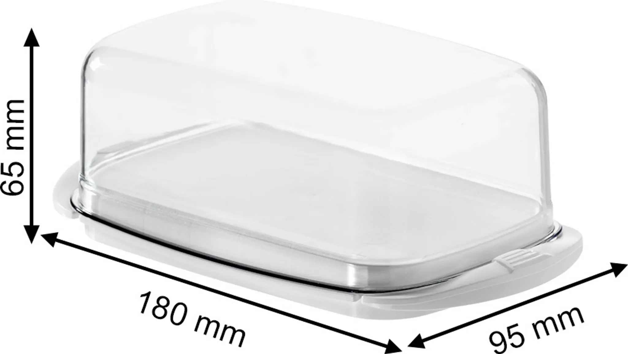 Butterdose FRESH – weiß, mit transparentem Deckel